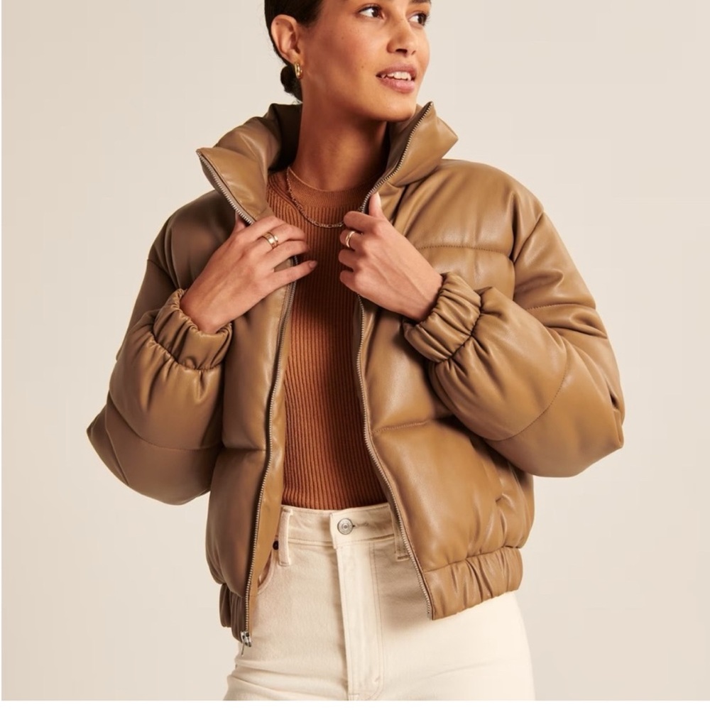 Abercrombie & Fitch Vegan Leather Puffer